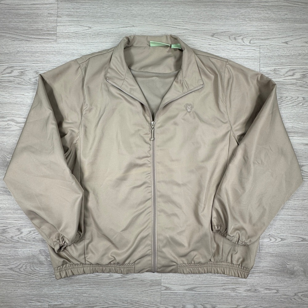 Allyson Whitmore Women's Golf Jacket Windbreaker Tan XL‎ Mesh Lined Full Zip